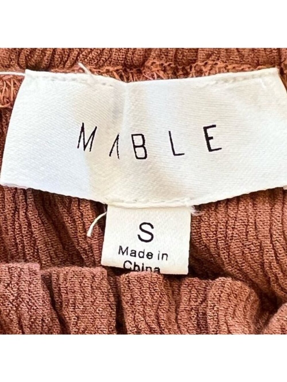 Mable cropped top gauze like rayon brown Size Small Off the Shoulder - Picture 7 of 9